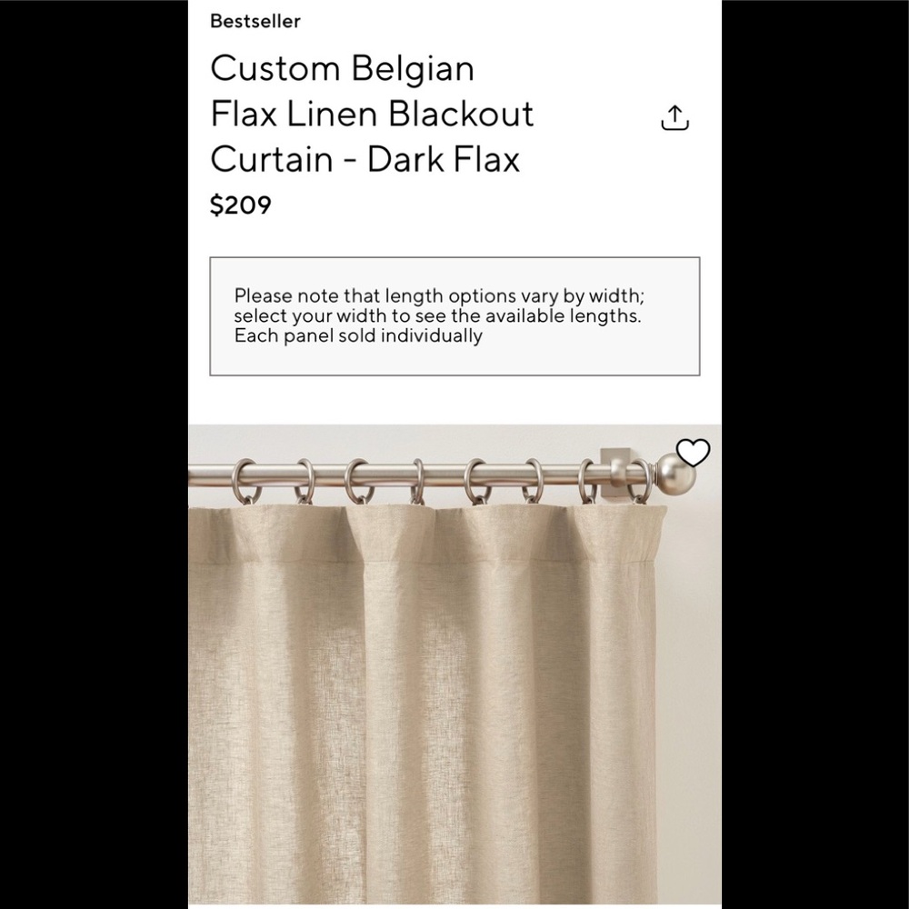 NWT (2) Pottery Barn Dark Flax 30x90 Curtains